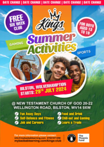 A4 Kings Club Summer Activity flyer front 2024